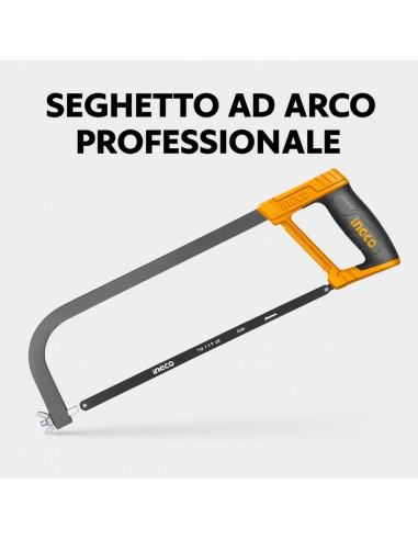 Seghetto Arco 300 mm Regolabile Lama 65 Mn 24 T Impugnatura Morbida Acciaio