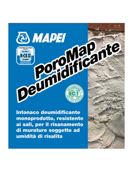 Intonaco monoprodotto Poromap deumidificante da 20 kg 