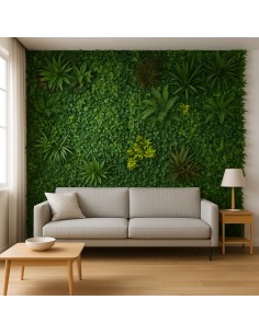 Pannello decorativo di siepe artificiale da 100 x 100 cm per interni ed esterni Amazzonia effetto 3D