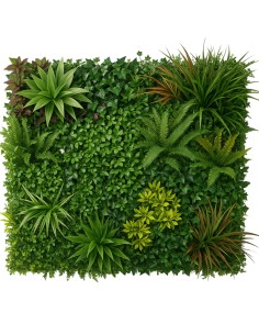 Pannello decorativo di siepe artificiale da 100 x 100 cm per interni ed esterni Amazzonia effetto 3D 2