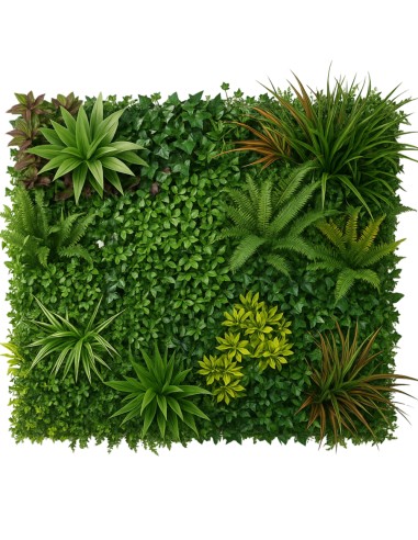 Pannello decorativo di siepe artificiale da 100 x 100 cm per interni ed esterni Amazzonia effetto 3D