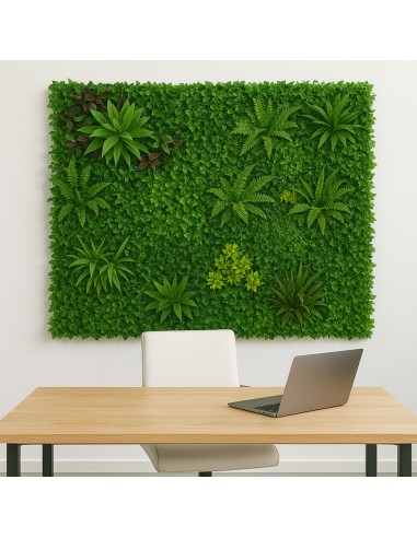 Pannello decorativo di siepe artificiale da 100 x 100 cm per interni ed esterni Amazzonia effetto 3D