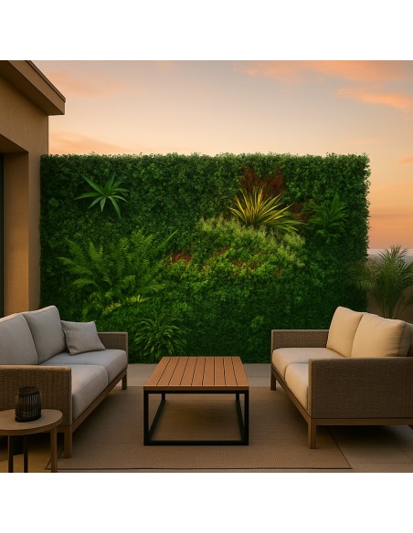 Pannello Decorativo Siepe Artificiale Interni Esterni 100 x 100 x h5 cm Spring