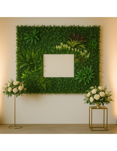 Pannello Decorativo Siepe Artificiale Interni Esterni 100 x 100 x h5 cm Spring