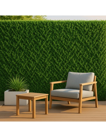 Pannello Decorativo Siepe Artificiale Interni Esterni 50 x 50 x h3 cm Felce  