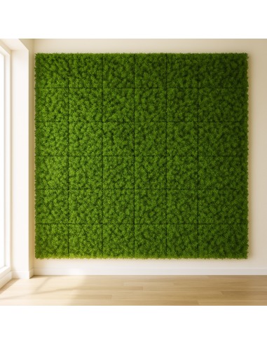 Pannello Decorativo Siepe Artificiale Interni Esterni 50 x 50 x h3 cm Lichene 