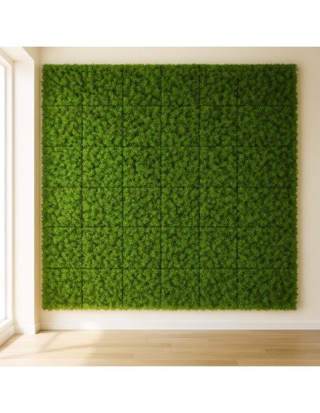 Pannello Decorativo Siepe Artificiale Interni Esterni 50 x 50 x h3 cm Lichene 