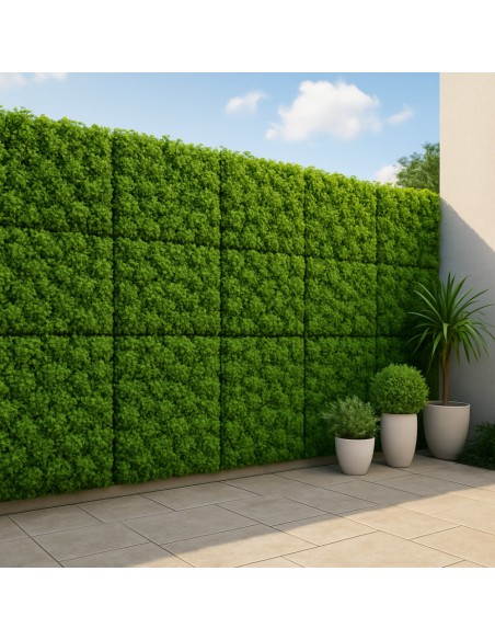 Pannello Decorativo Siepe Artificiale Interni Esterni 50 x 50 x h3 cm Lichene 