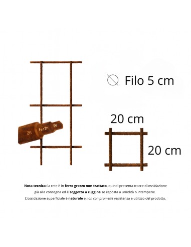 Rete Elettrosaldata Edilizia Ferro Grezzo Ø 5 mm Maglia 20x20 cm Foglio 1,5x1 m