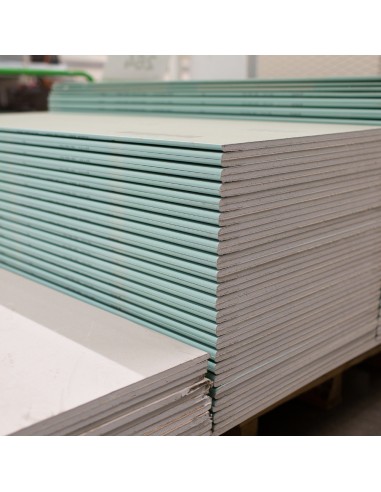 Lastra Cartongesso Gypsotech BA13 Aqua H2 Ambienti Umidi 1200x2000 mm Fassa
