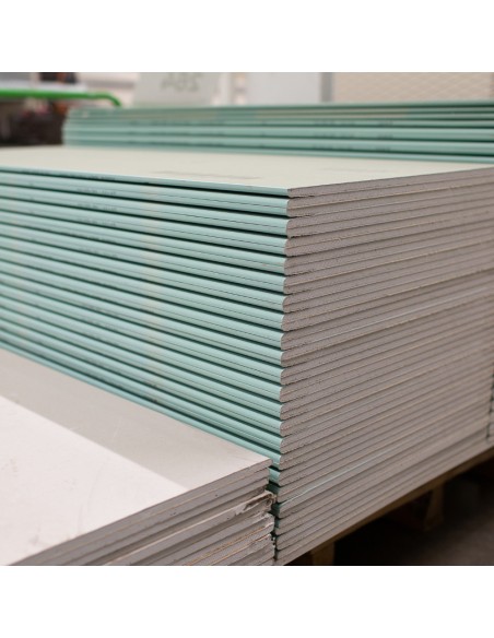 Lastra Cartongesso Gypsotech BA13 Aqua H2 Ambienti Umidi 1200x2000 mm Fassa