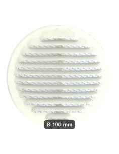Griglia aerazione alluminio bianca tonda Ø100 mm c/rete
