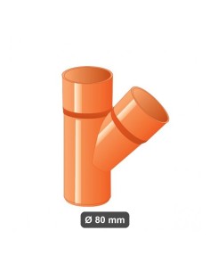 Braga a V PVC Ø 80 mm colore rame rosso per scarichi