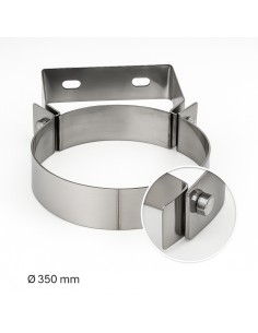 Fascetta Murale Ø 350 mm Acciaio Inox Fissaggio Canna Fumaria Parete Piana 2