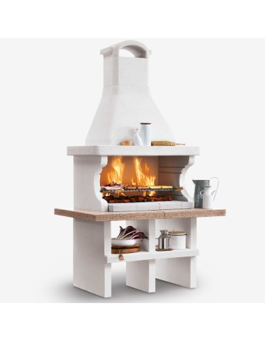 Barbecue in Cemento Pianosa Rosso Piano Effetto Granito Maxi Griglia Refrattario