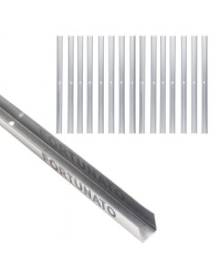 Guida U Standard 2 m Profilo Preforato Sp 0,6 mm Fissaggio Cartongesso 16 Pezzi