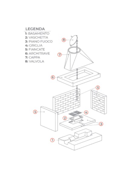 Camino a Legna Prefabbricato Focolare Refrattario Semiaperto A Sinistra QR100FSX