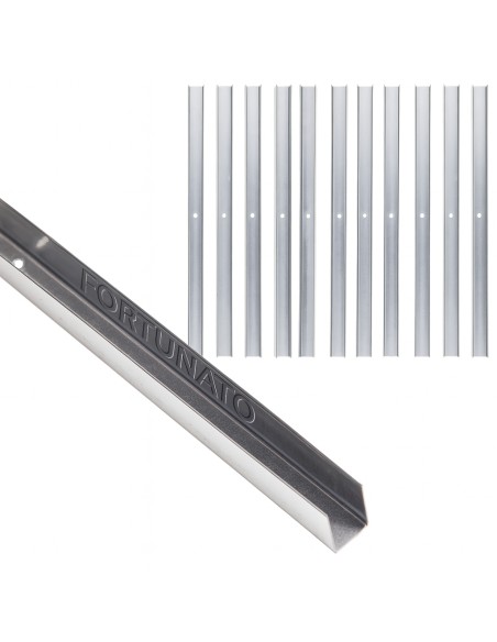 Guida U Standard 2 m Profilo Preforato Sp 0,6 mm Fissaggio Cartongesso 12 Pezzi