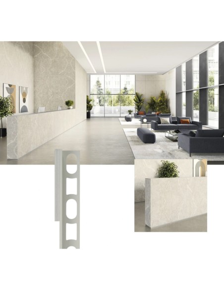 Profili In Alluminio Verniciato Colore Grigio Medio 112 a L per Finitura Parete Proangle