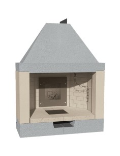 Camino Legna Prefabbricato Refrattario Focolare Aperto M140REF Riscaldamento 