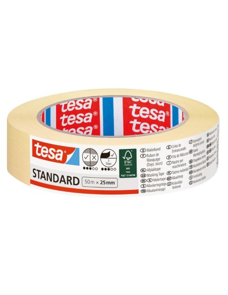 TESA Nastro In Carta Per Mascheratura Rimozione Senza Residui 50 m x 25 mm