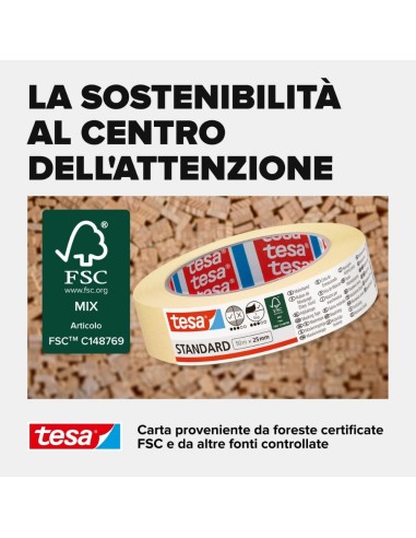 TESA Nastro In Carta Per Mascheratura Rimozione Senza Residui 50 m x 25 mm