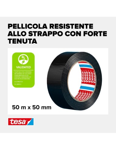 TESA Extra Power Universal Nastro Adesivo NERO A Tenuta Extraforte 50 m x 50 mm