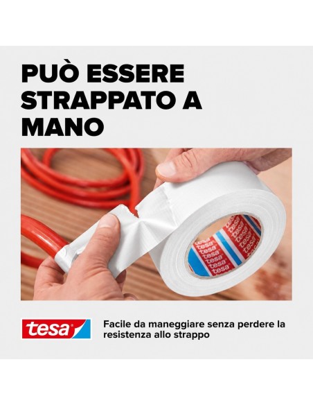 TESA Extra Power Universal Nastro Adesivo BIANCO A Tenuta Extraforte 50 m x 50 mm