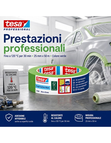 TESA Rough Surface Mask Nastro Mascheratura Per Superfici Ruvide 50m x 25mm