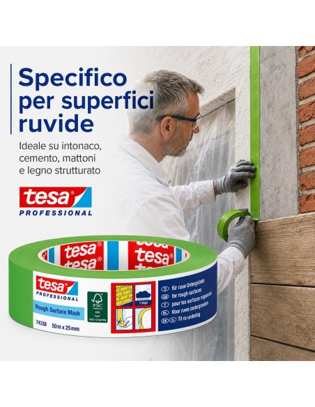TESA Rough Surface Mask Nastro Mascheratura Per Superfici Ruvide 50m x 25mm