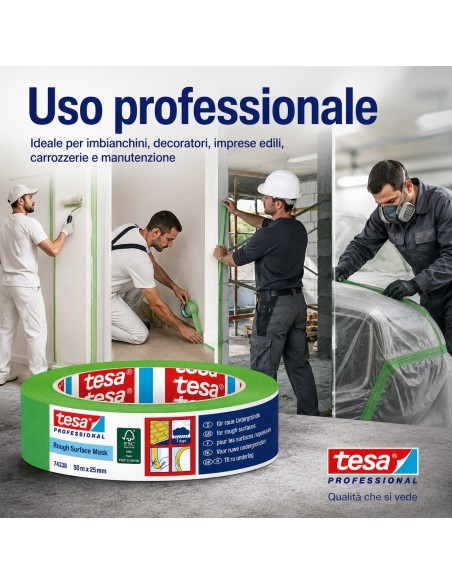 TESA Rough Surface Mask Nastro Mascheratura Per Superfici Ruvide 50m x 25mm