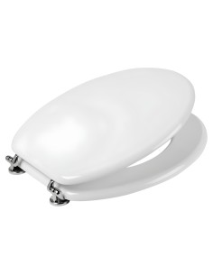 FORTUNATO Sedile Wc Universale Bianco MDF Cerniere Regolabili 45 x 38 x 8 Cm
