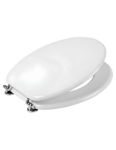 FORTUNATO Sedile Wc Universale Bianco MDF Cerniere Regolabili 45 x 38 x 8 Cm
