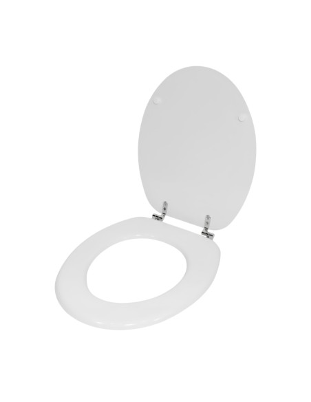 FORTUNATO Sedile Wc Universale Bianco MDF Cerniere Regolabili 45 x 38 x 8 Cm