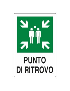 Cartello segnaletico Punto di Ritrovo 30x20 cm