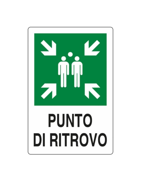 Cartello segnaletico Punto di Ritrovo 30x20 cm