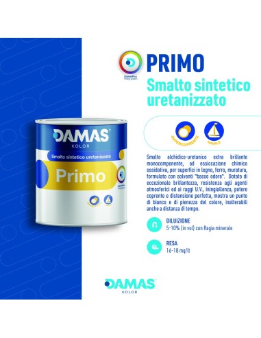 Damas Primo Lucido Smalto Sintetico Uretanizzato Brillante Legno Ferro