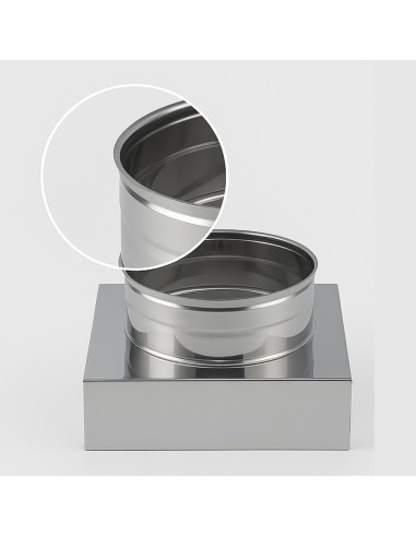 Riduzione Quadra Tonda 300x300 a Ø 300 mm Acciaio Inox Canna Fumaria