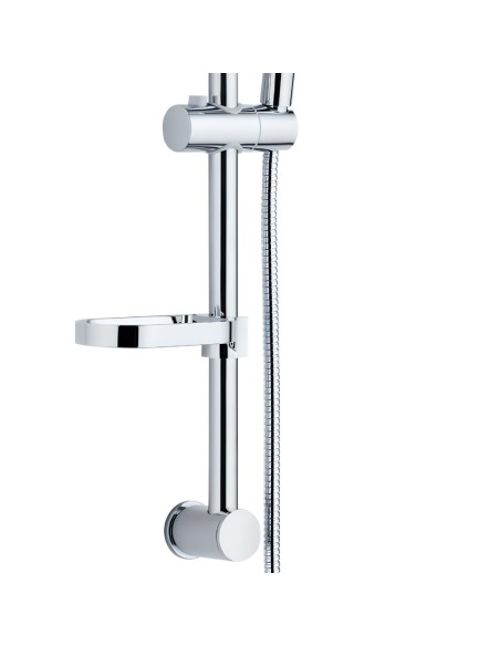 FORTUNATO Saliscendi Doccia In Ottone Cromato 65 Cm Con 5 Getti Anticalcare