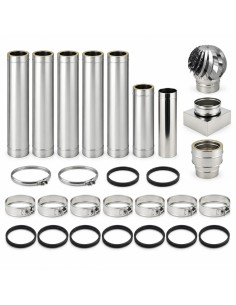 Kit Canna Fumaria Inox Doppia Parete 6 m Ø300/350 Uscita Camino 30x30