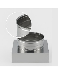 Riduzione Quadra Tonda 200x200 a Ø 200 mm Acciaio Inox Canna Fumaria