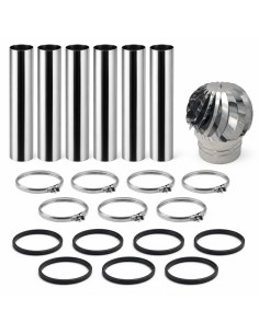 Kit Canna Fumaria Inox Monoparete 6 m Ø200 Completa Camino Ø200