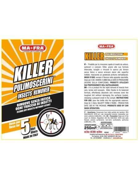 Mafra KILLER Pulimoscerini Rimuovi Insetti Per Auto 250 ml 