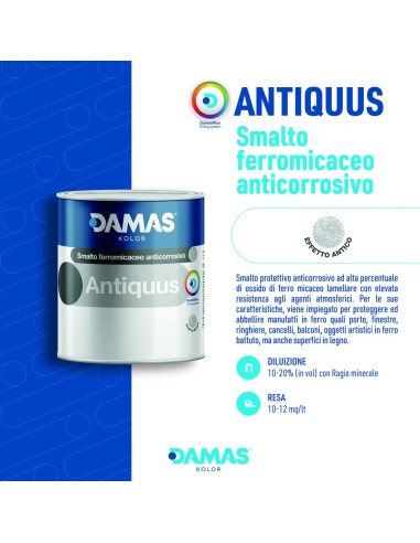 Damas Antiquus Smalto Ferromicaceo Antichizzato Effetto Ferro Battuto