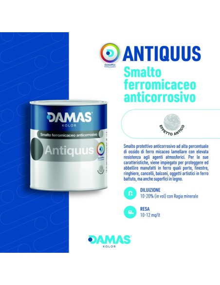 Damas Antiquus Smalto Ferromicaceo Antichizzato Effetto Ferro Battuto
