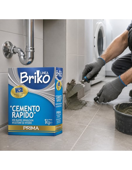 Prima K2 Cemento Rapido Grigio Premiscelato Linea Briko 1 Kg 