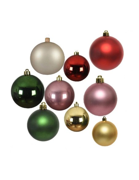 Set 8 sfere in vetro oro 7 cm addobbi natalizi