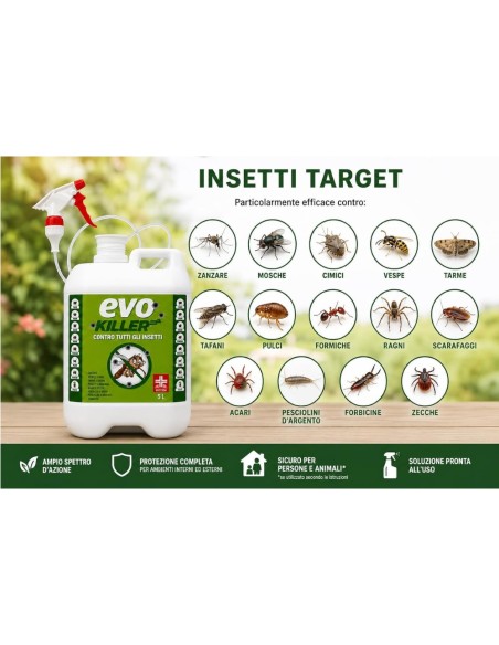 EvoKiller Insetticida Antiparassitario Insetti Parassiti 2 Litri