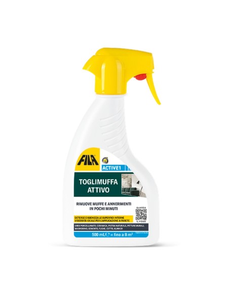 FILA Active 1 500 ml Toglimuffa Attivo Spray Igienizzante Muri e Fughe