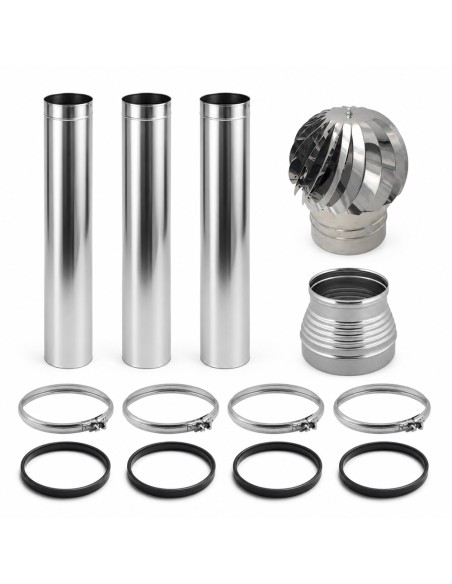 Kit Canna Fumaria Inox Monoparete 3 m Ø300 Completa Camino Ø250
